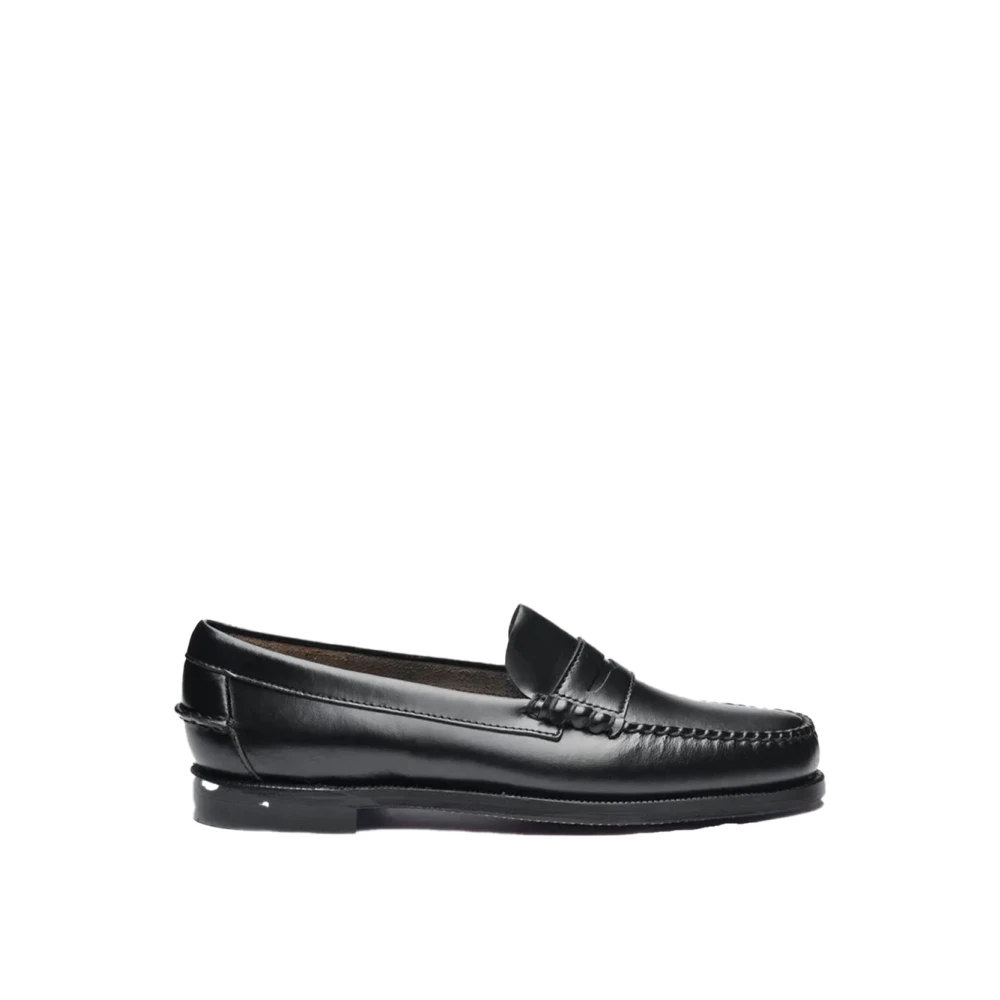 Sebago Men's Black Handmade Leather Moccasins