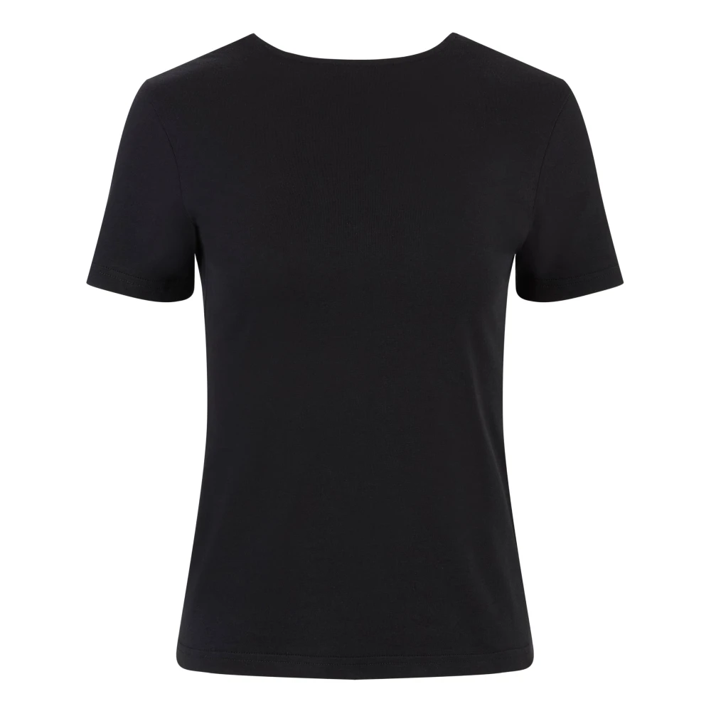 Nina Ricci T-Shirt MET Plunging Draped Black Dames