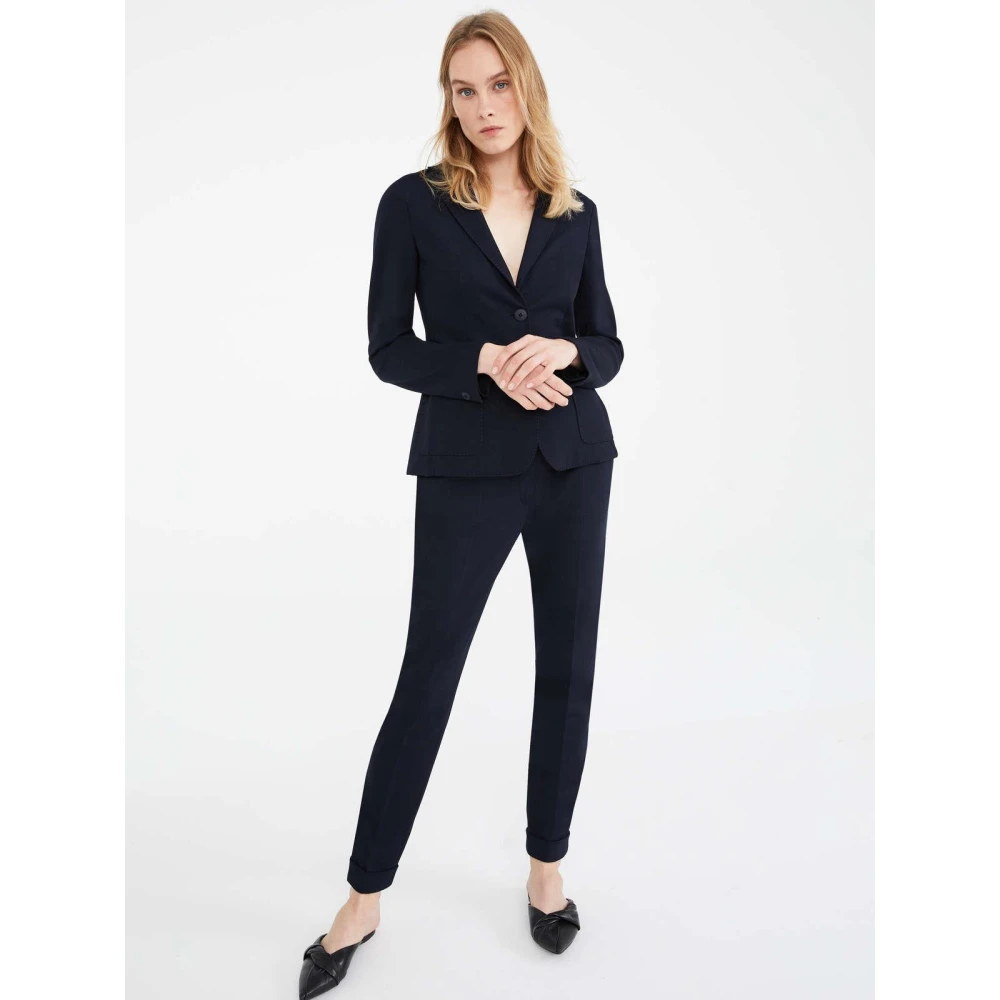 Max Mara Jersey Broek Blue Dames