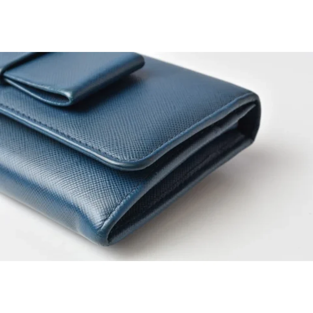 Prada Vintage Pre-owned Leather wallets Blue Dames