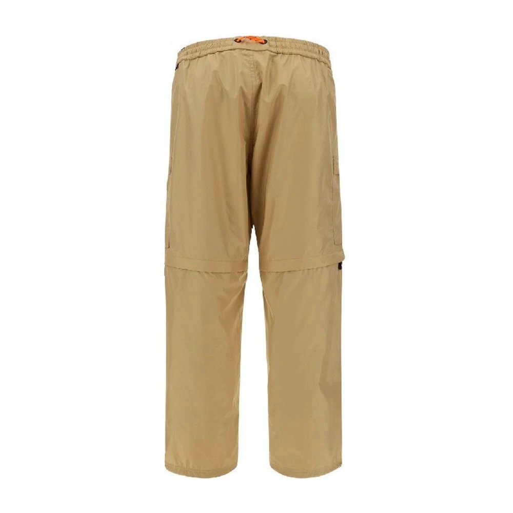 Moncler Nylon Cargo Broek met Trekkoord Taille Beige Heren