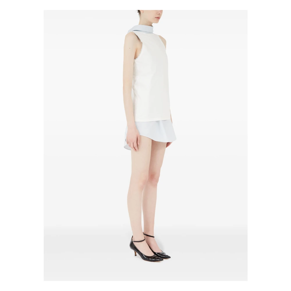 Maison Margiela Mouwloze Geribbelde Tanktop Blue Dames