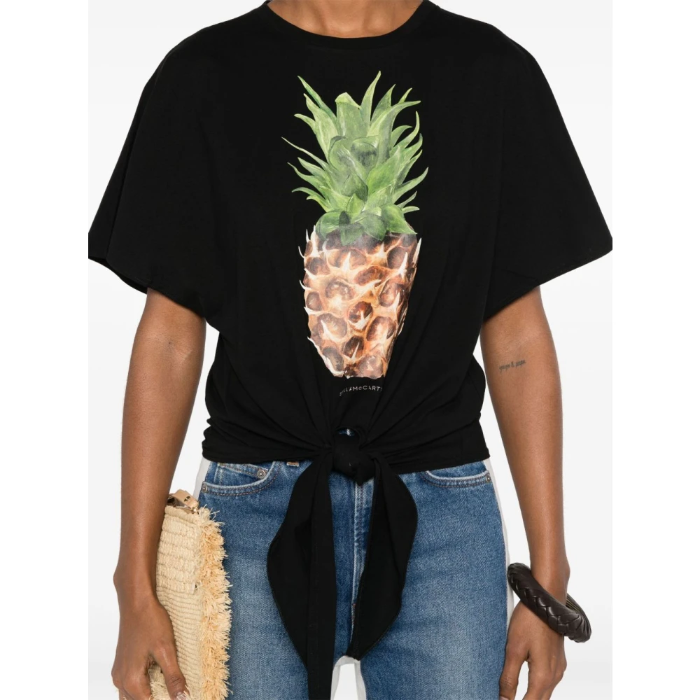 Stella Mccartney Zwart Grafisch Print T-shirts en Polos Black Dames