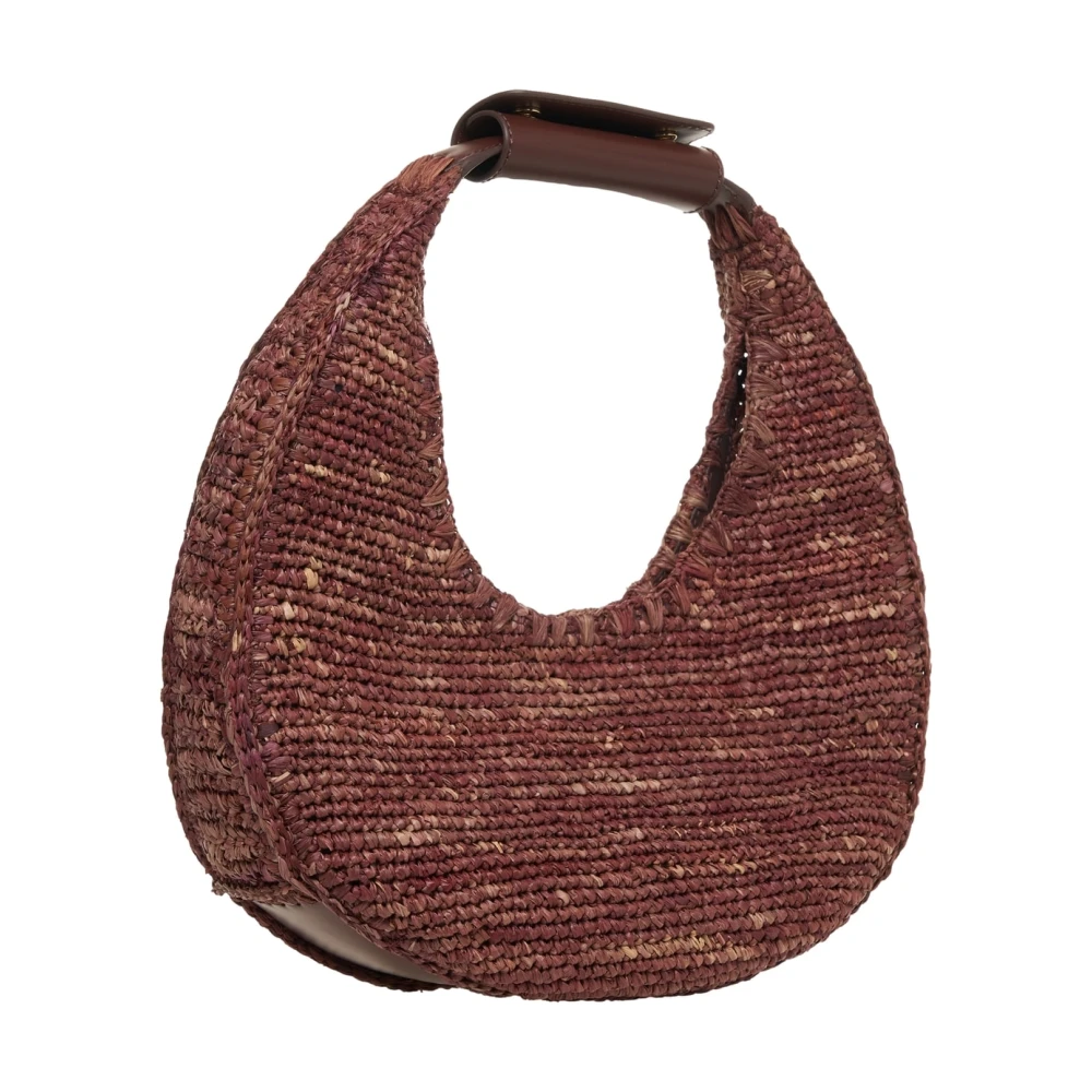 Staud Bruine Raffia Moon Handtas Brown Dames