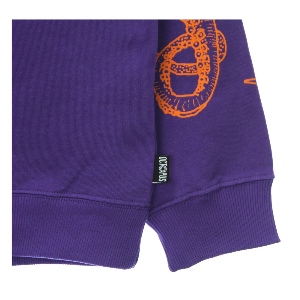 Octopus Paarse lichtgewicht hoodie met omlijnd logo Purple Heren