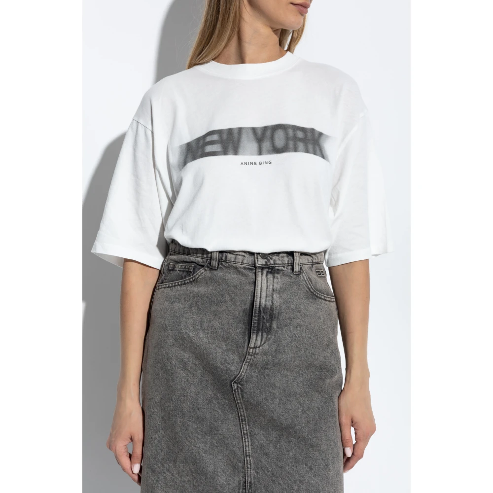 Anine Bing Cason Blur Tee White Dames