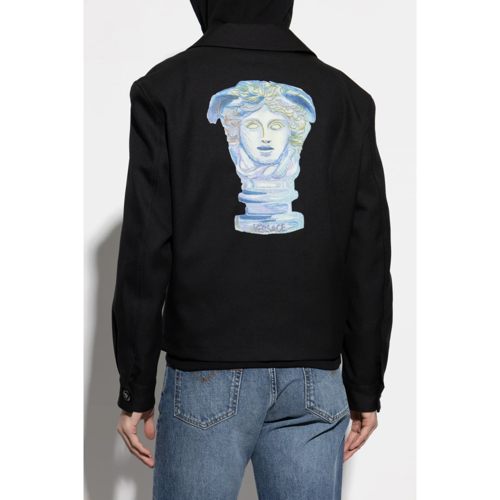 Versace Wollen jas Black Heren