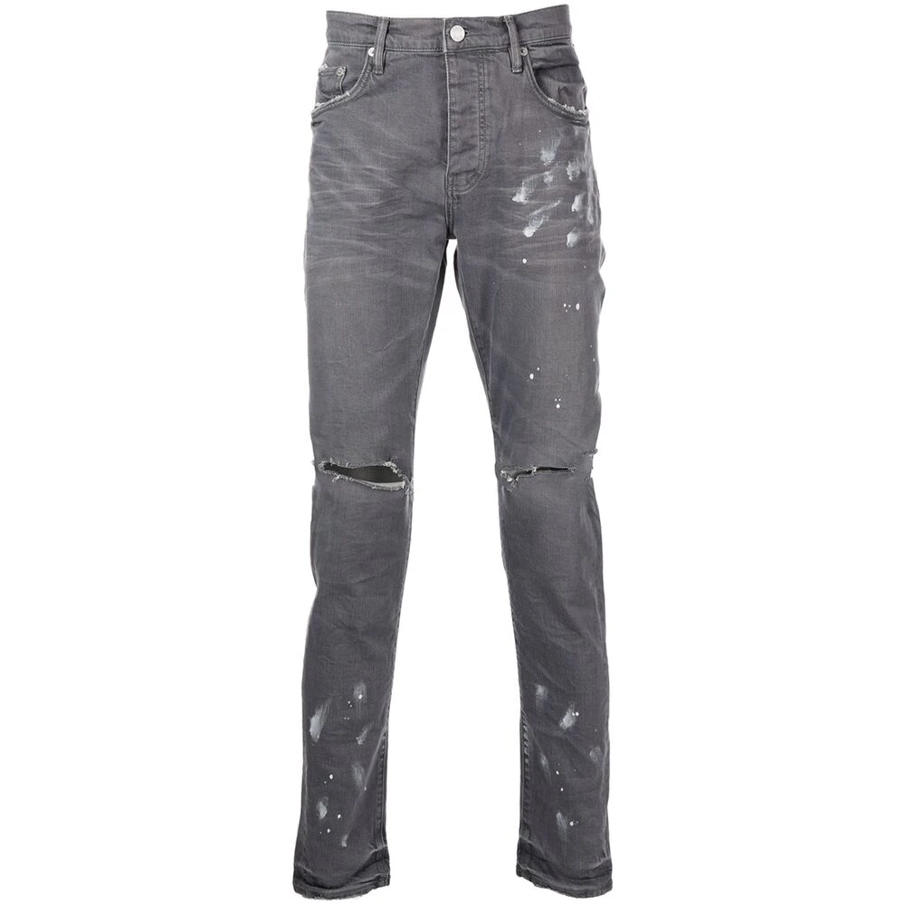 Purple Brand Versleten Slim Fit Jeans Gray Heren