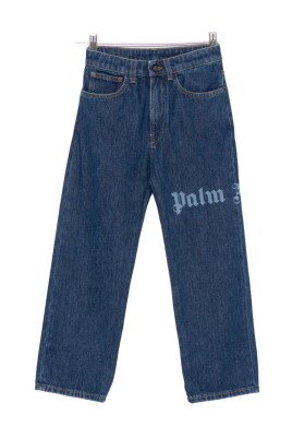 blue-logo-print-kids-jeans