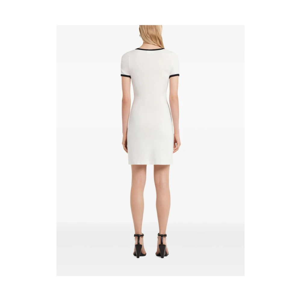 Courrèges Witte Logo Geborduurde Scoop Neck Jurk White Dames