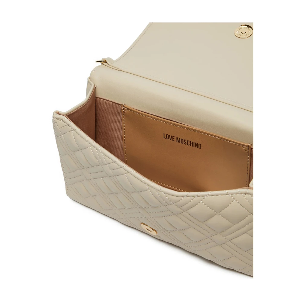 Love Moschino Gewatteerde Pu Handtas in Ivoor Beige Dames