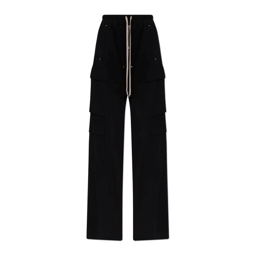 Rick Owens Women's Black Wide Trousers, Xs, Jumbo Cargo Trousers