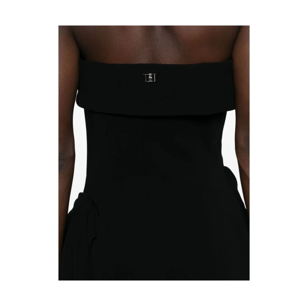 Dsquared2 Zwarte Strapless Gedrapeerde Jurk Black Dames