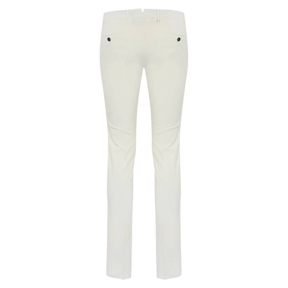 PT Torino Katoenen Gabardine Slim Fit Broek White Heren