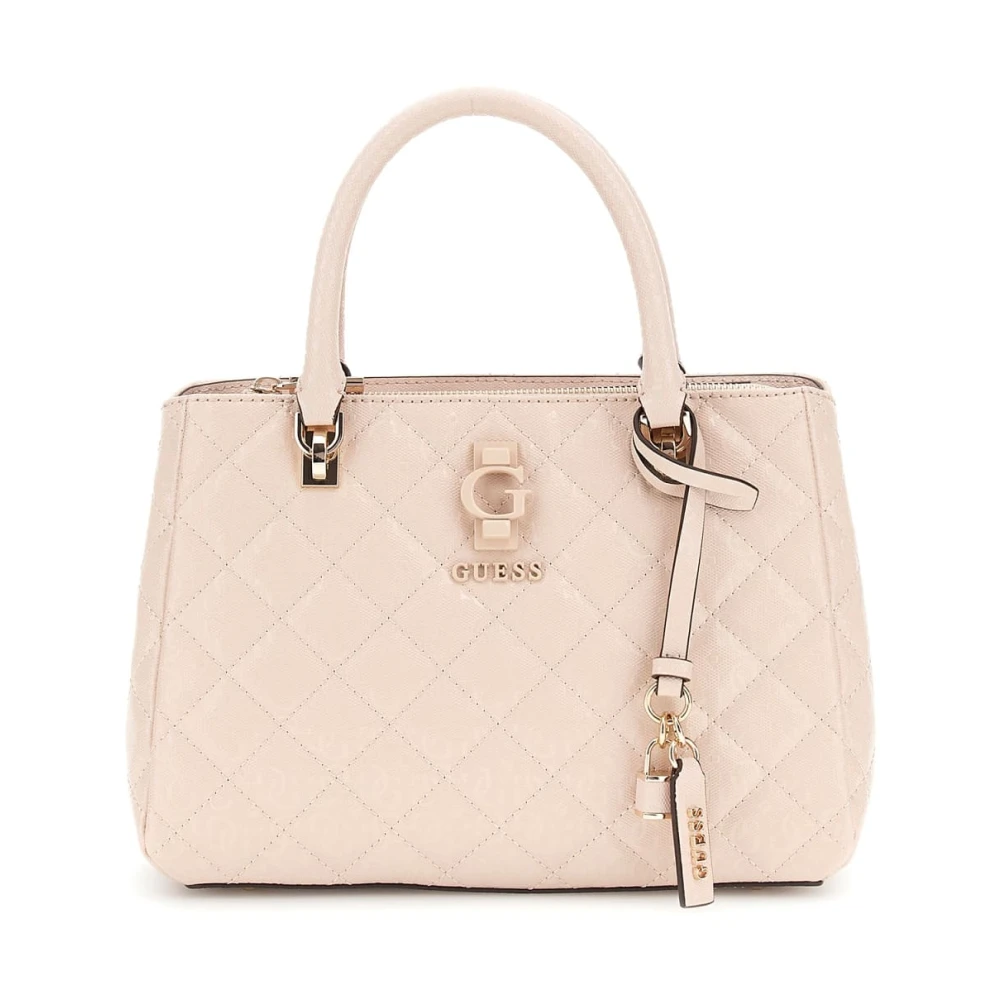 Guess Dames Handtas met Label Plaque Beige Dames
