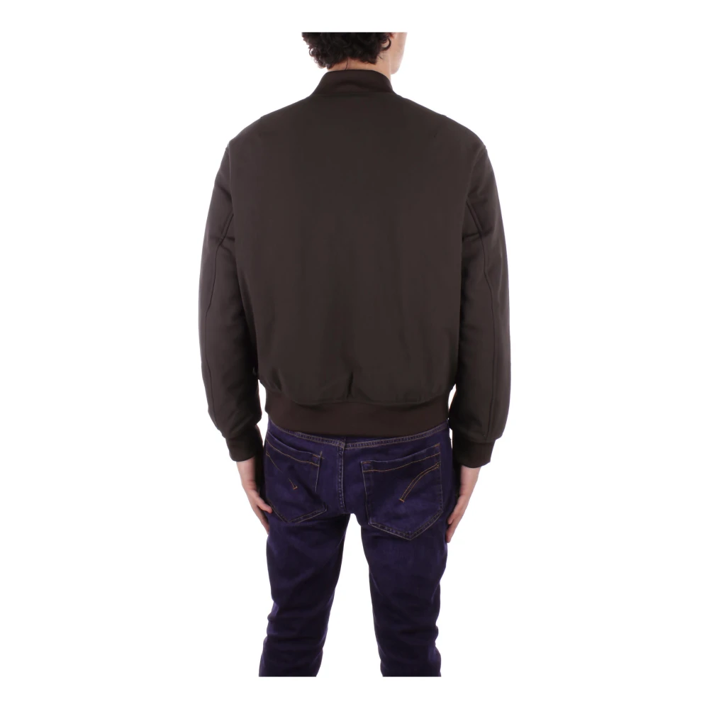 Emporio Armani Groene Jassen met Logo Rits Sluiting Green Heren