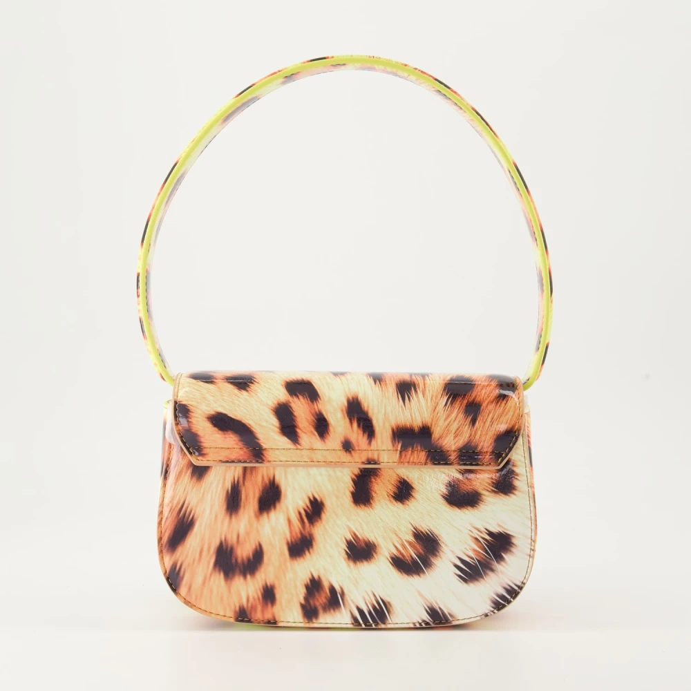 Diesel Luipaardprint Schoudertas Beige Dames