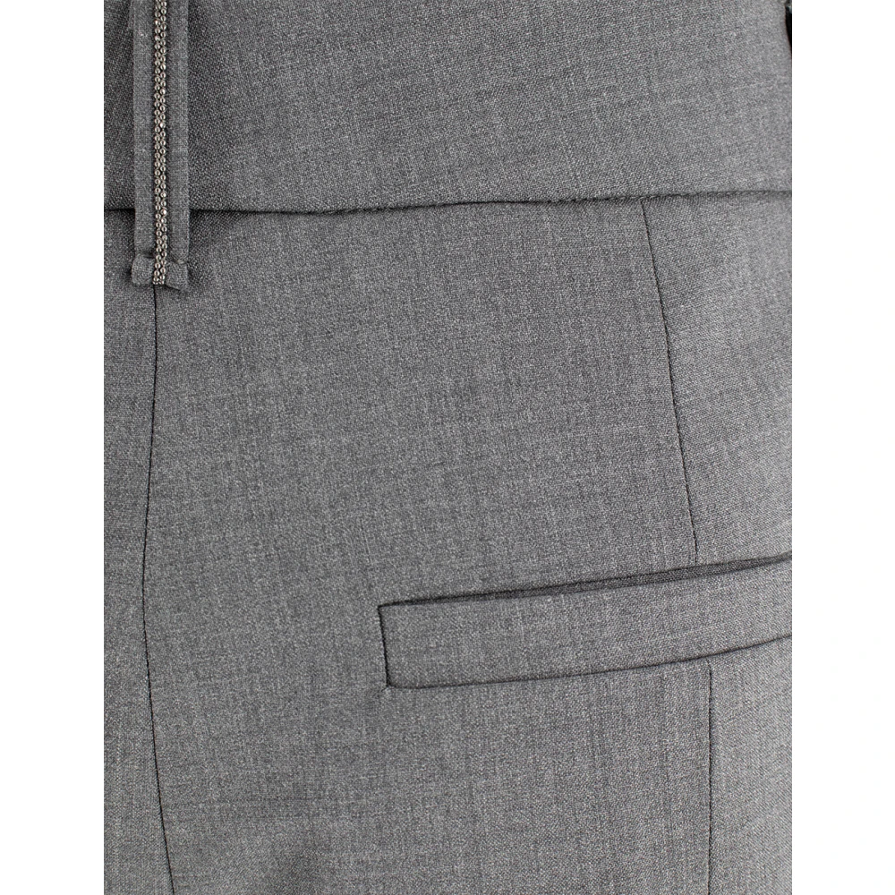 BRUNELLO CUCINELLI Elegante wollen sigarettenbroek Gray Dames