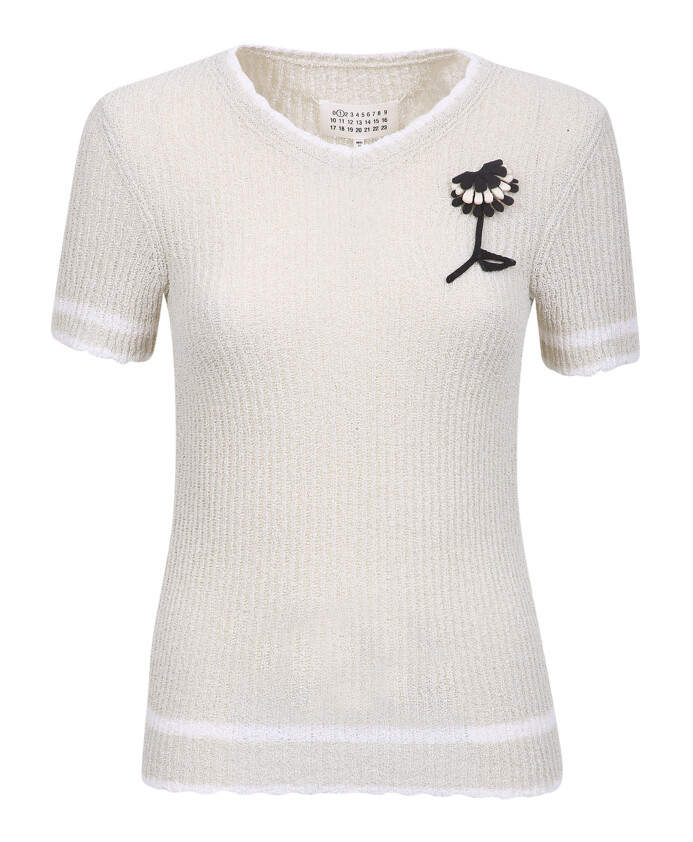pull-floraux-en-maille-a-manches-courtes