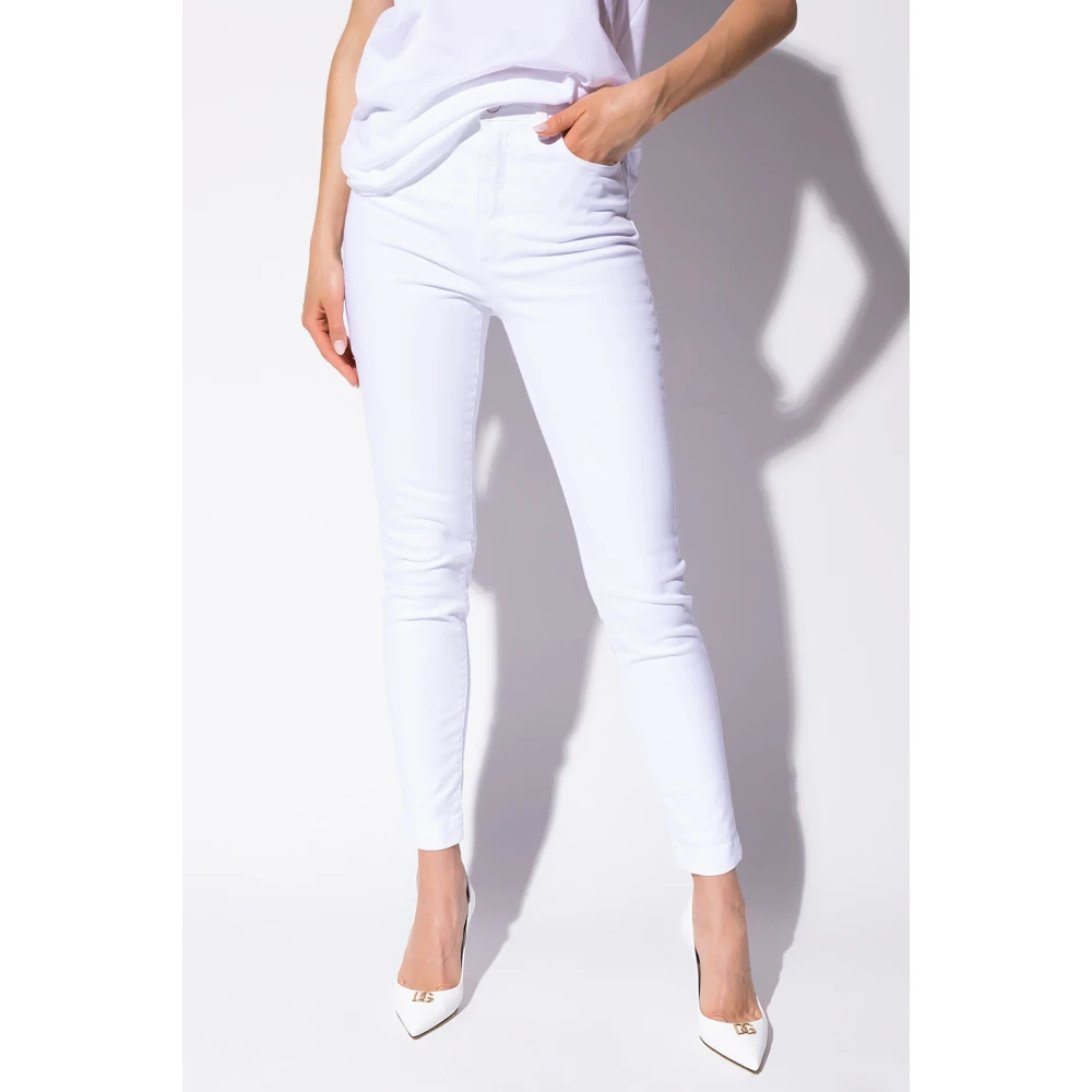 Dolce & Gabbana Jeans met logo White Dames
