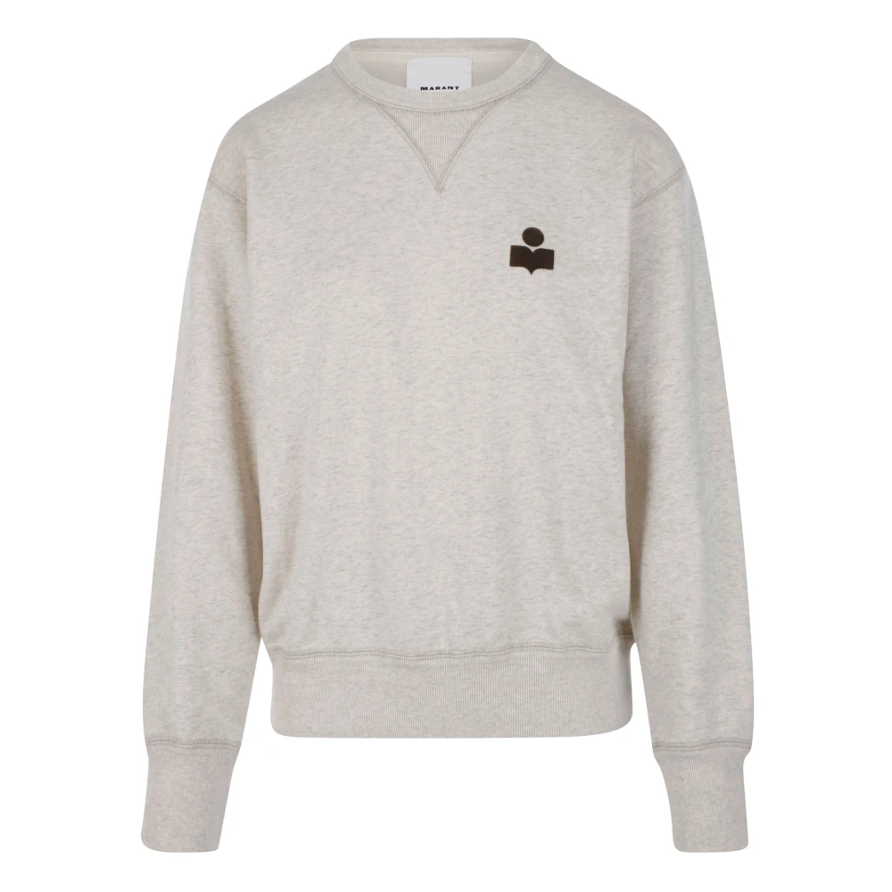 Isabel marant Lange mouwen katoenen sweatshirt logo Beige Heren