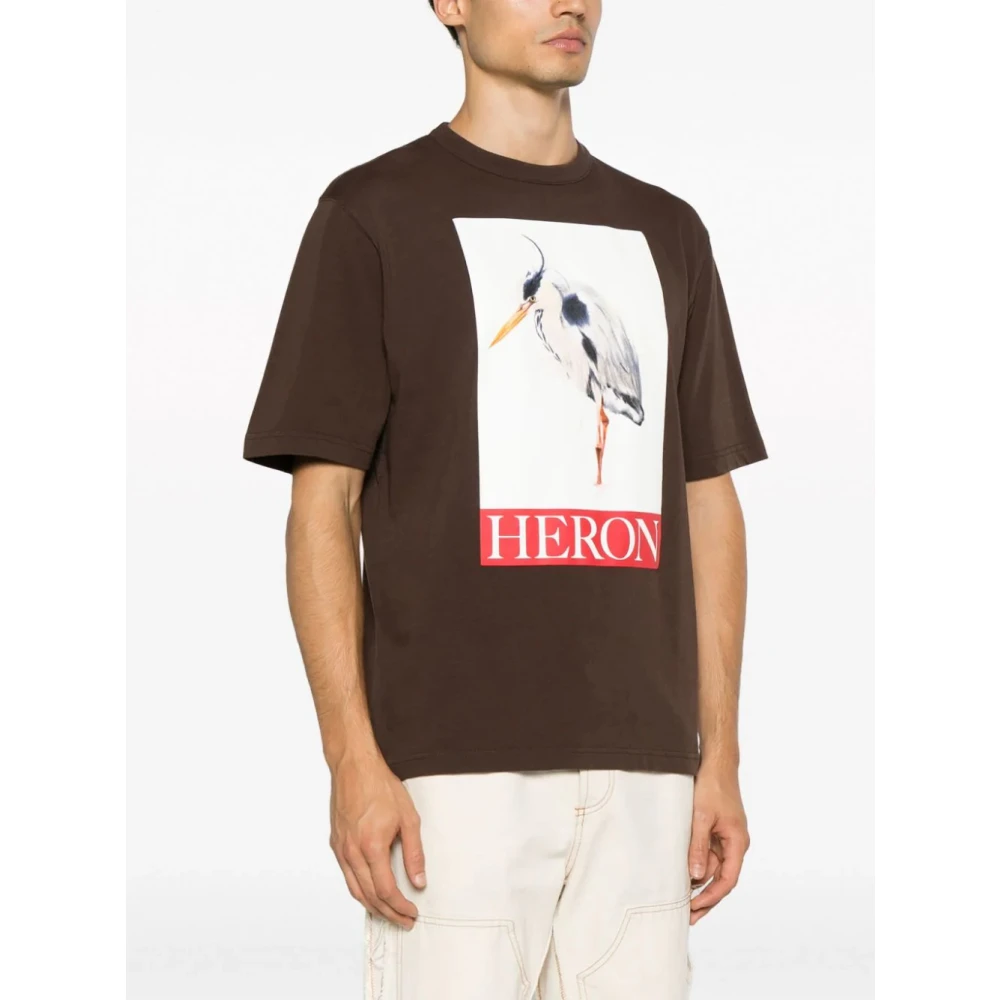Heron Preston Bruine Heron Vogel Geschilderd T-shirt Brown Heren