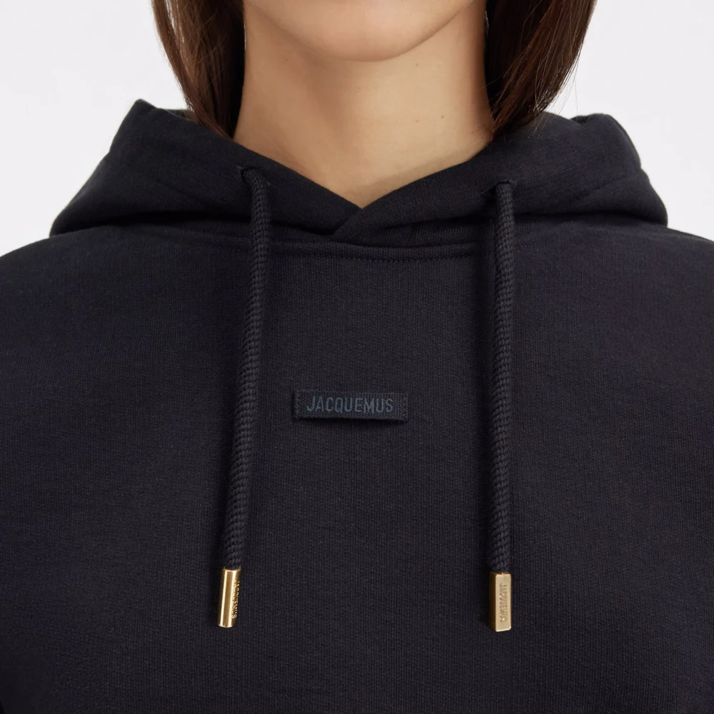 Jacquemus Zwarte Hoodie Gros Grain Black Dames