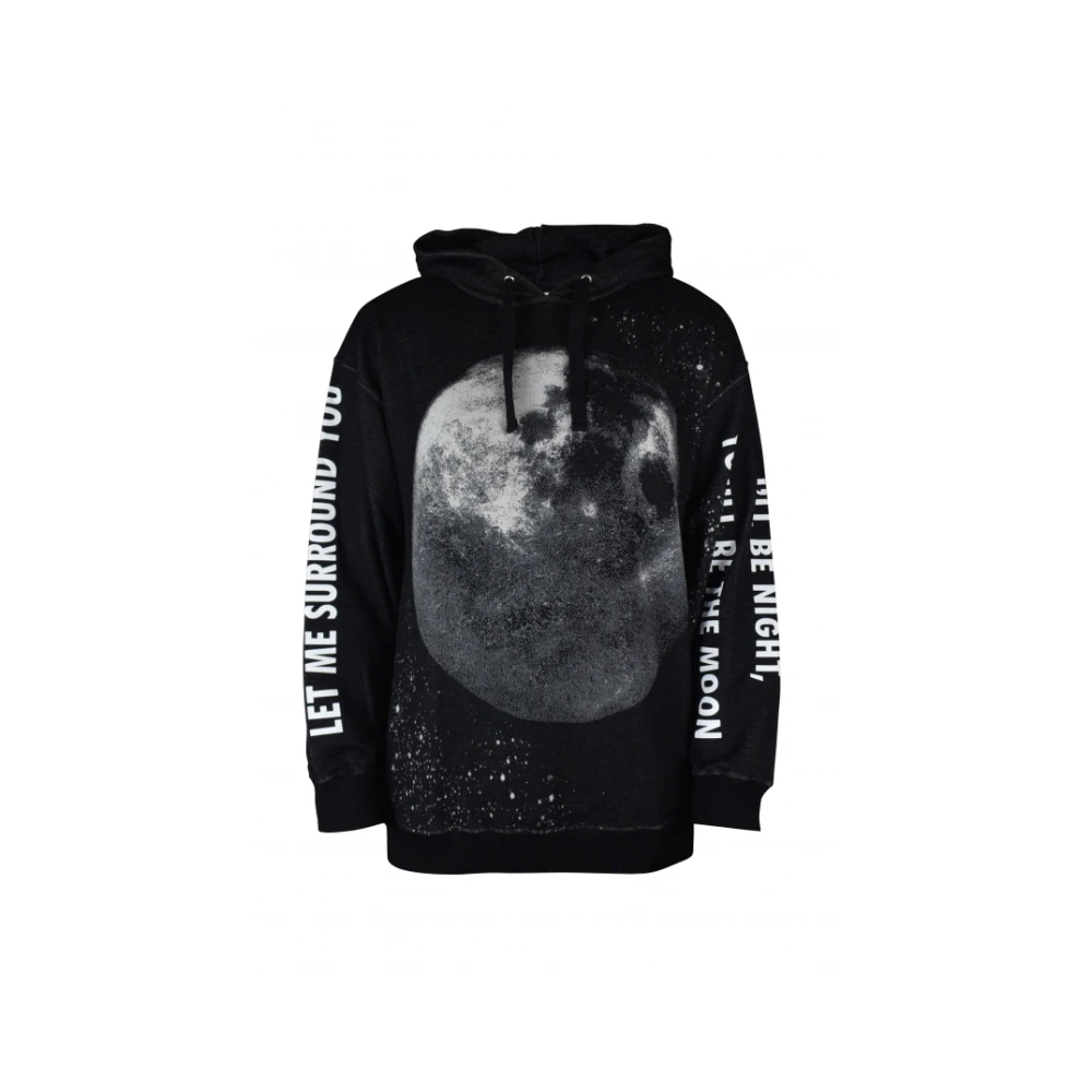 Valentino Garavani Zwarte hoodie met maanprint Black Heren