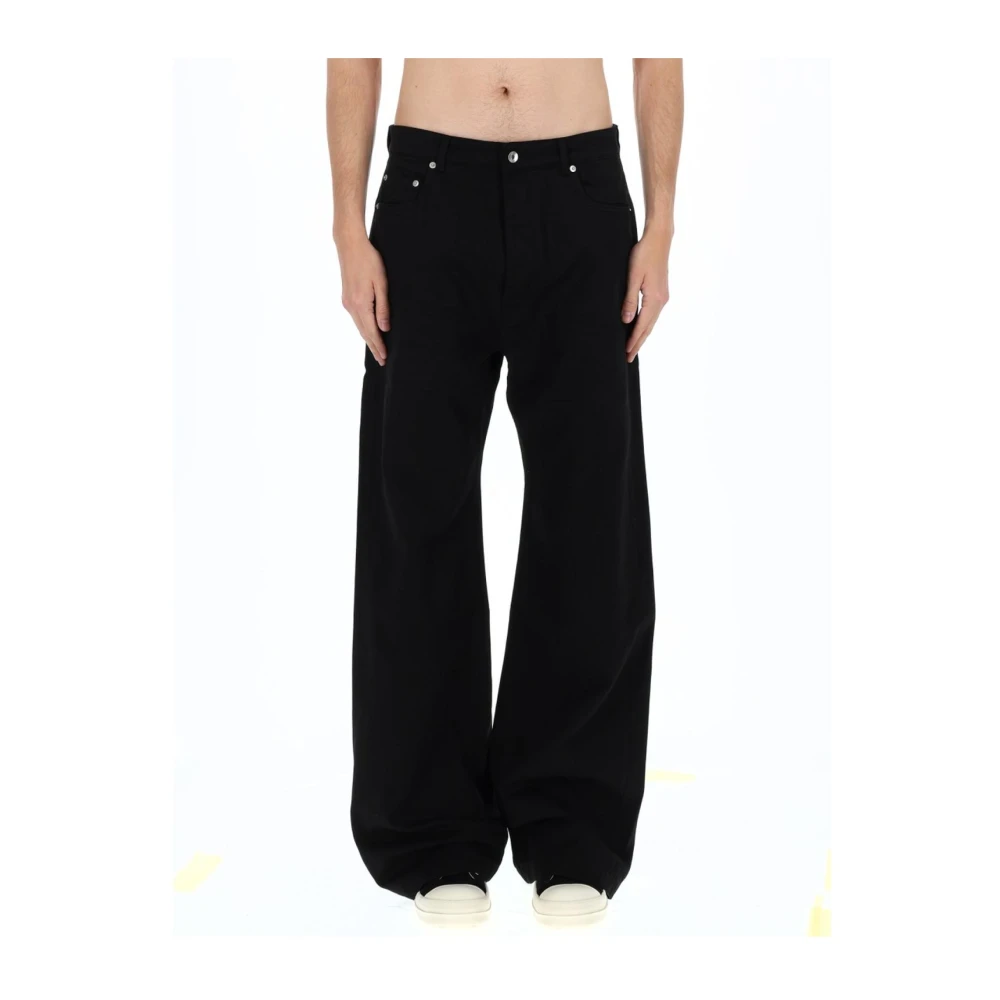 Rick Owens , Wide Jeans, Male, Black, W32, Geth Jeans