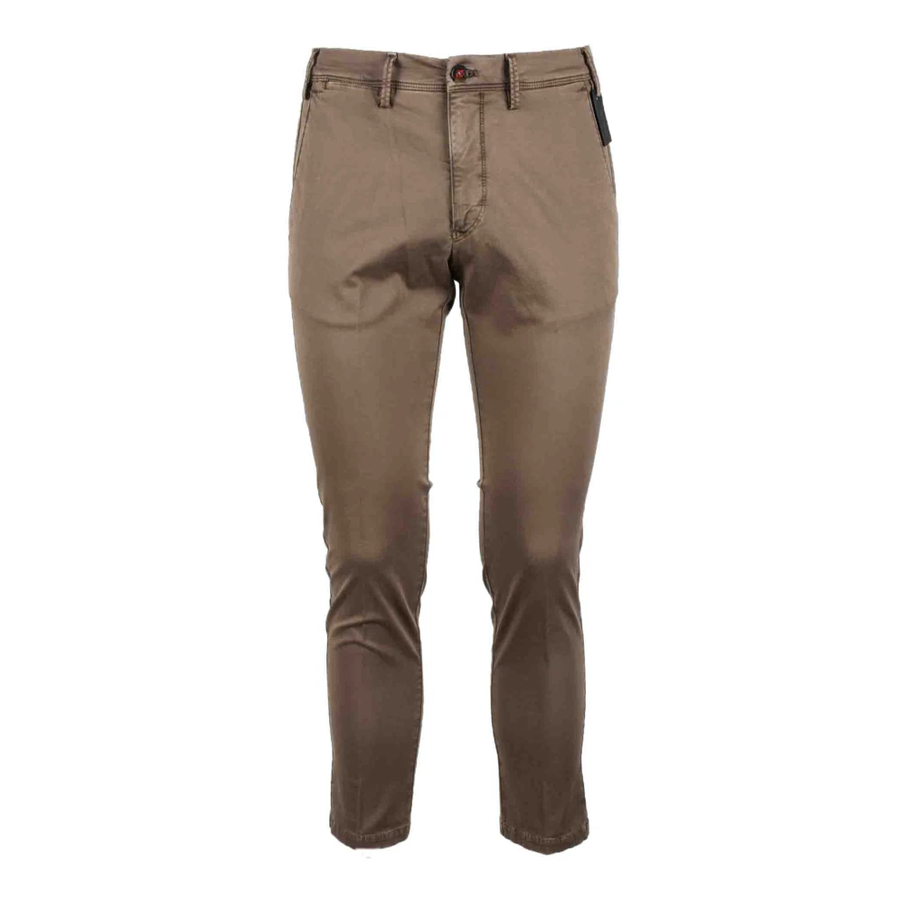 Michael Coal Katoen Elastaan Broek Brown Heren