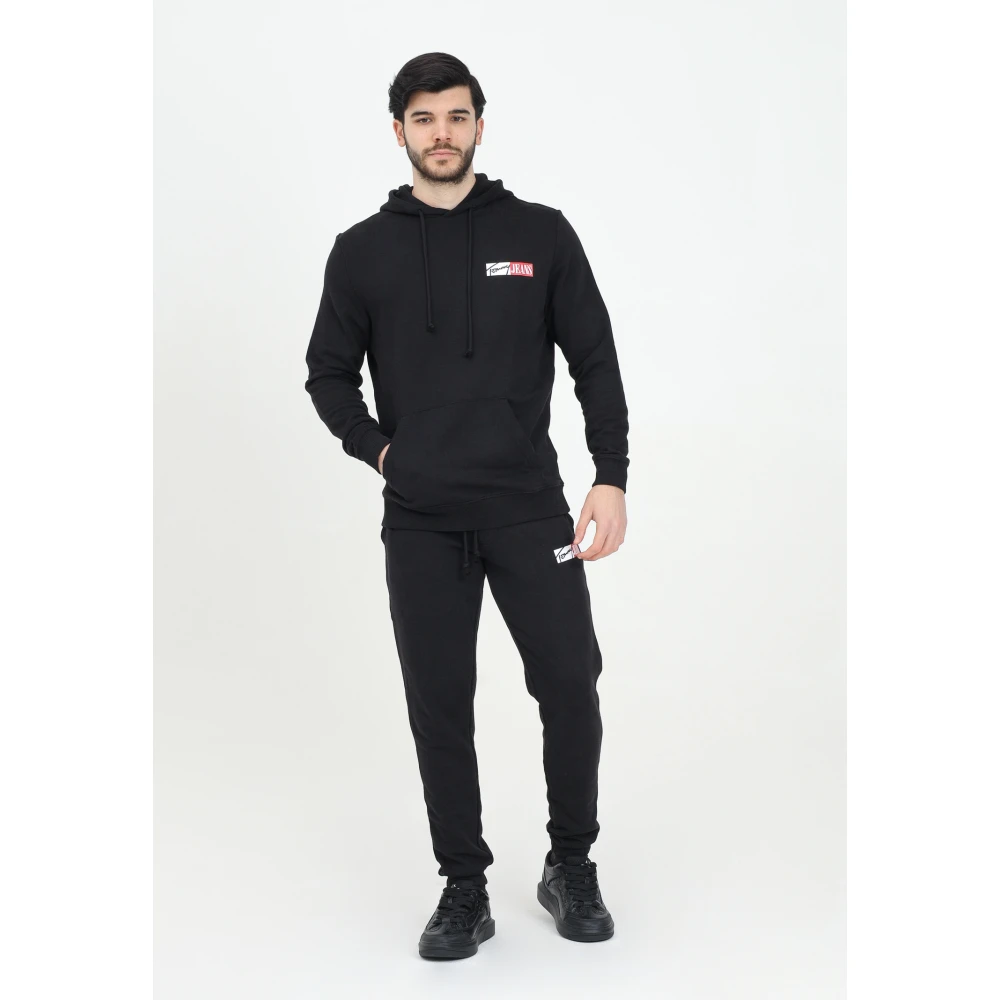 Tommy Jeans Zwarte Signature Sportieve Jogger Broek Black Heren