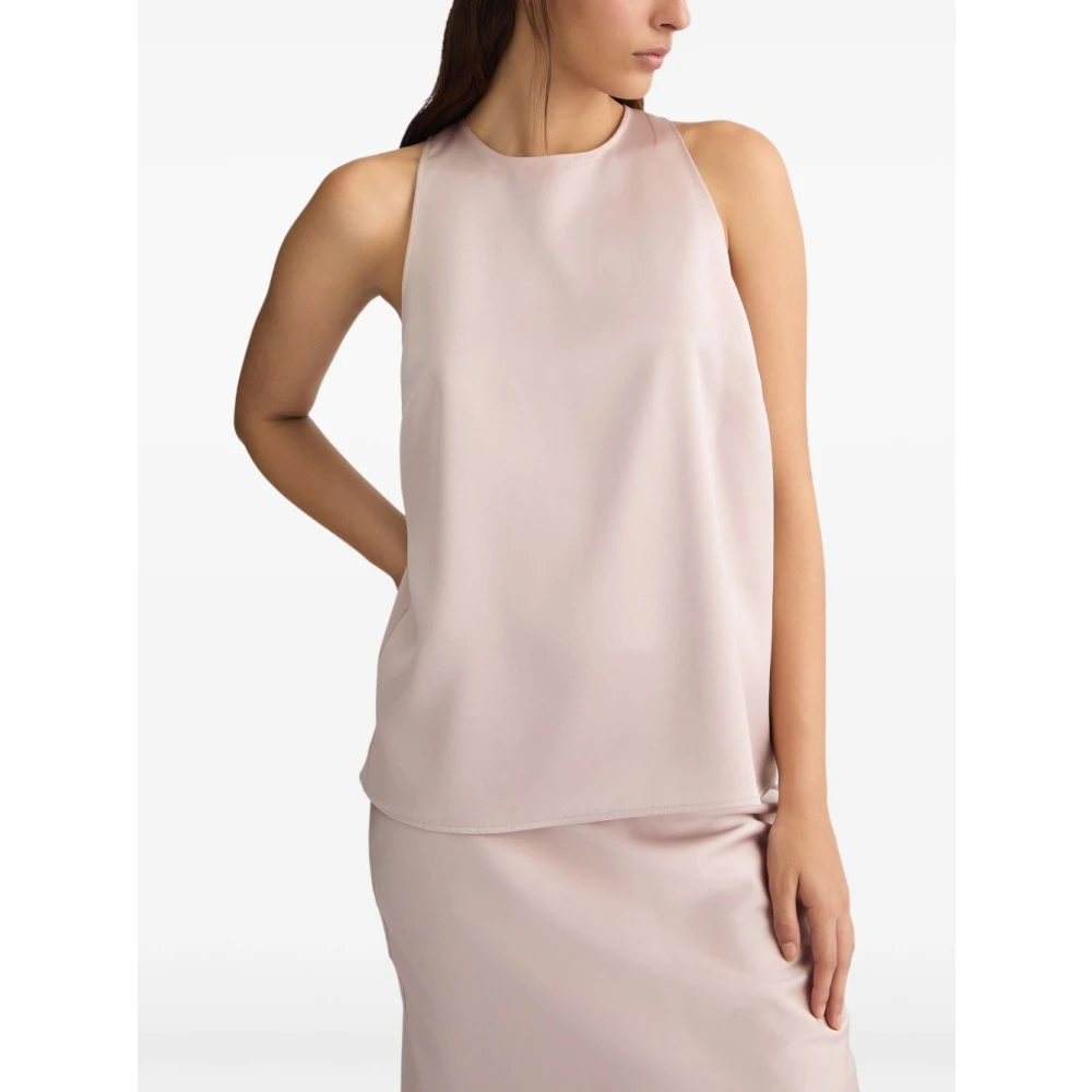 Liu Jo Mouwloze Roze Top met Sleutelgatdetail Pink Dames