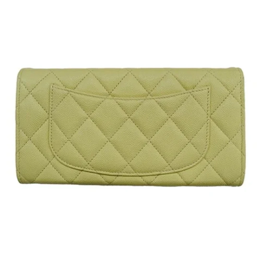 Chanel Vintage Pre-owned Leather wallets Yellow Dames