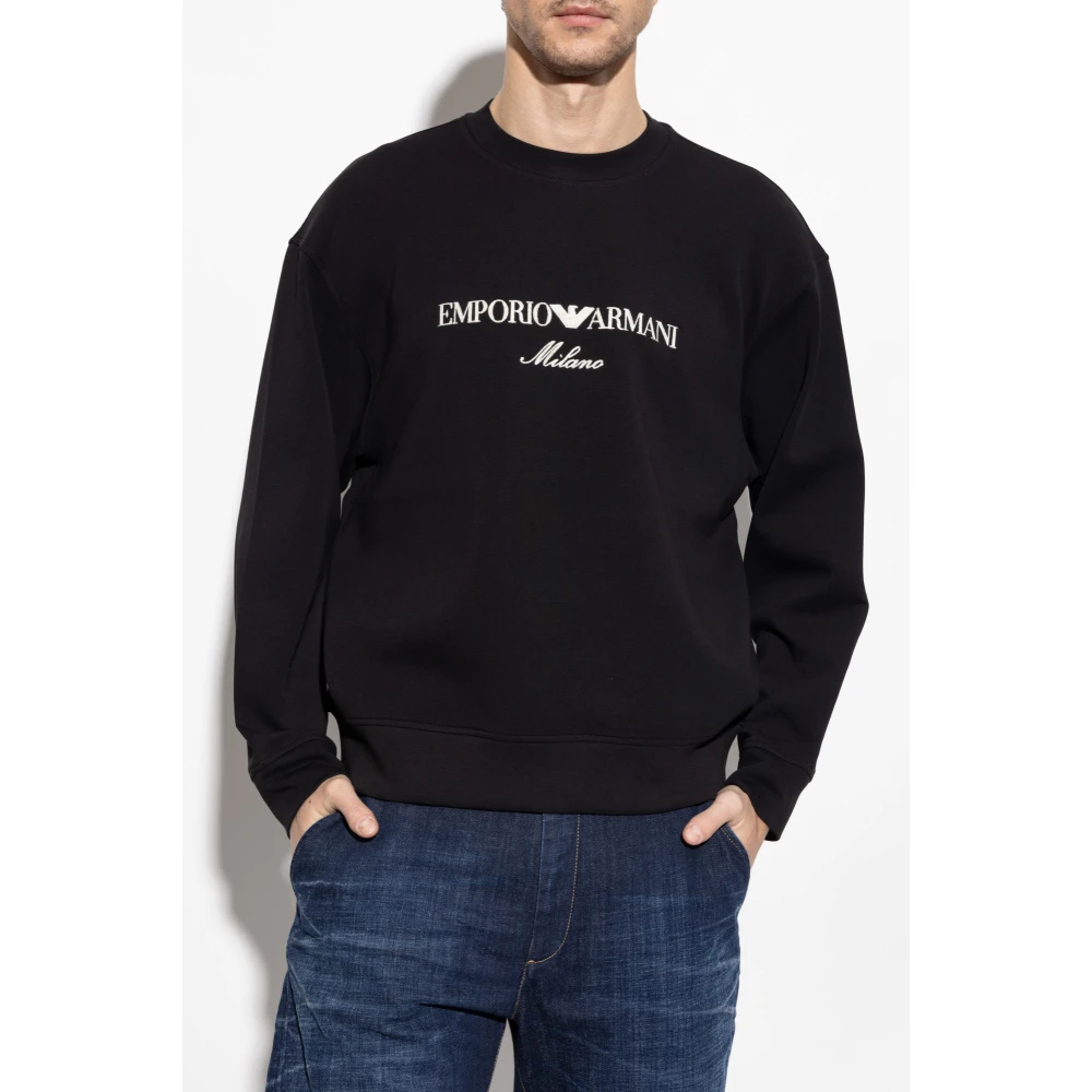 Emporio Armani Sweatshirt met logo Blue Heren