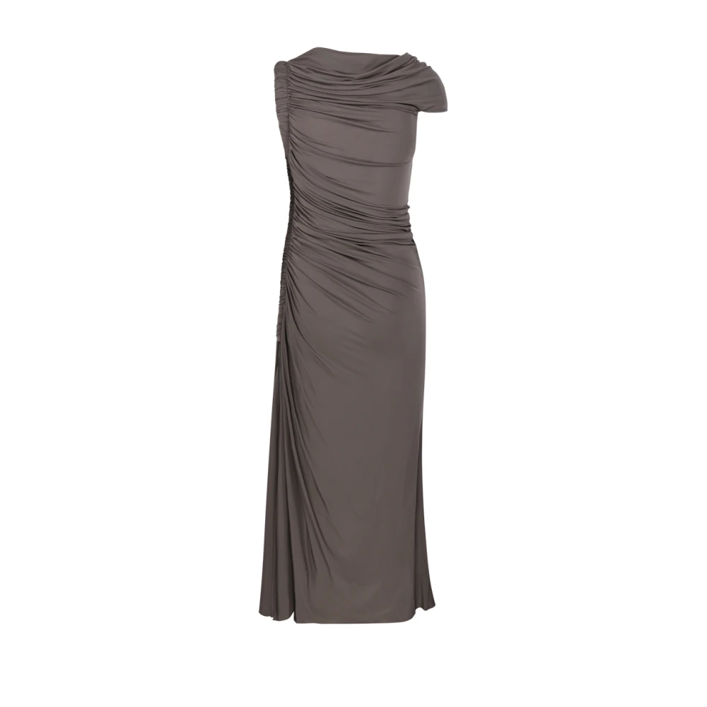 Alaïa Taupe Asym Pipe Jurk Beige Dames