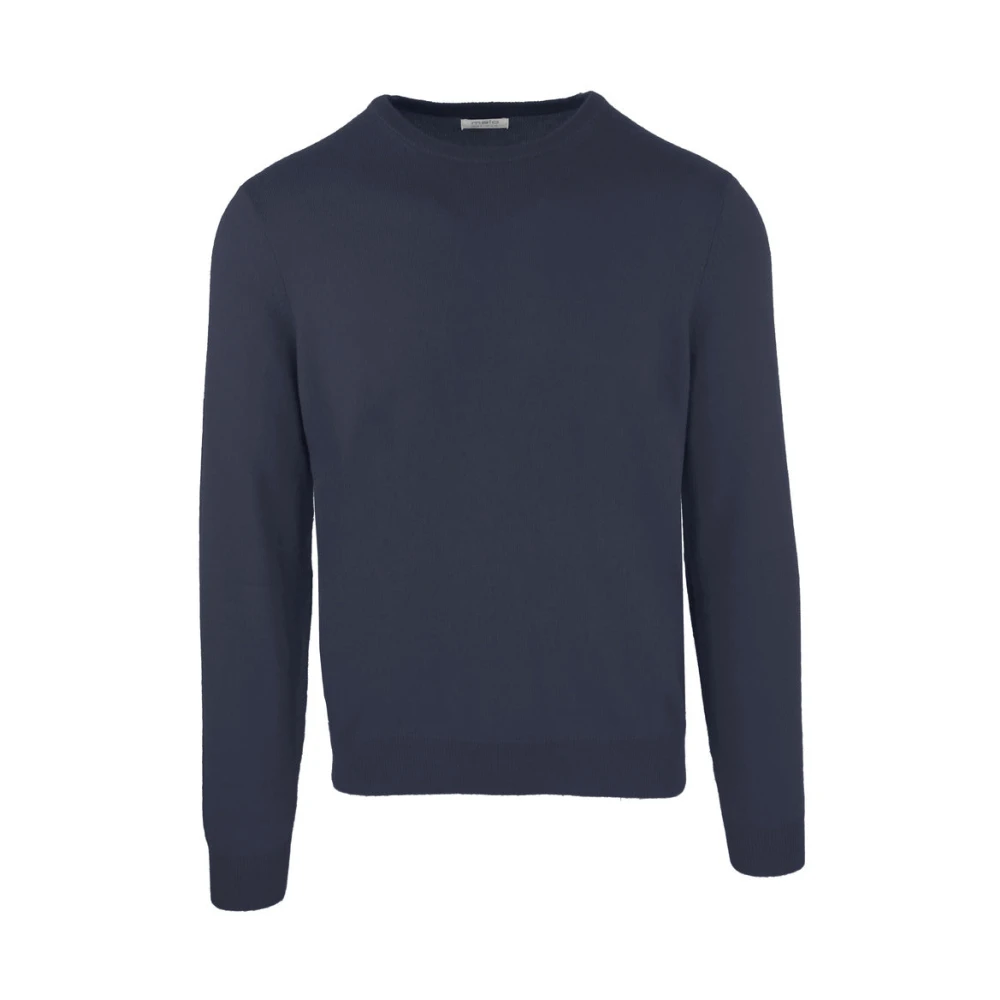 Malo Navy Blue Wool Cashmere Sweater Blue Heren