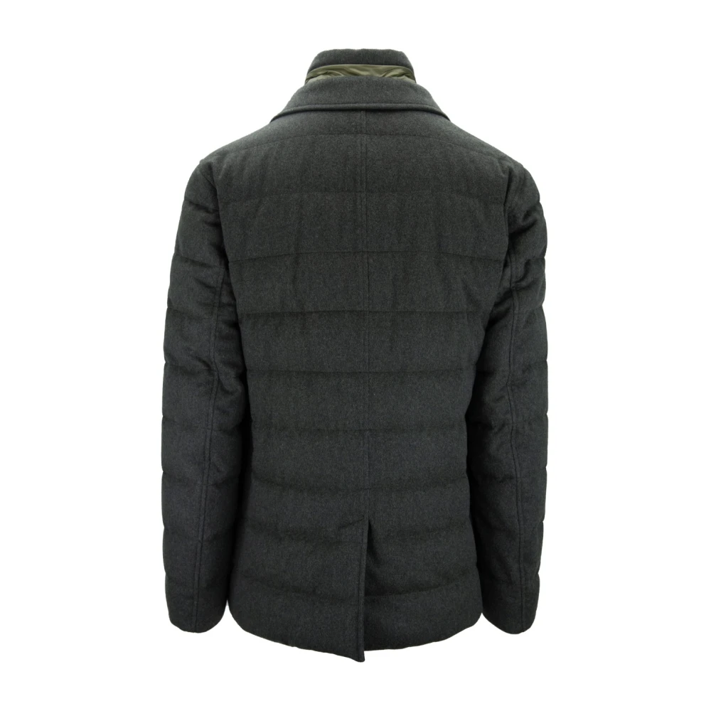 Herno Cashmere Zip-Up Jas met Uitneembaar Donzen Vest Gray Heren