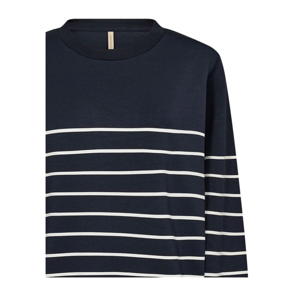 Soyaconcept Gestreepte Trui Marine Sportieve Look Blue Dames