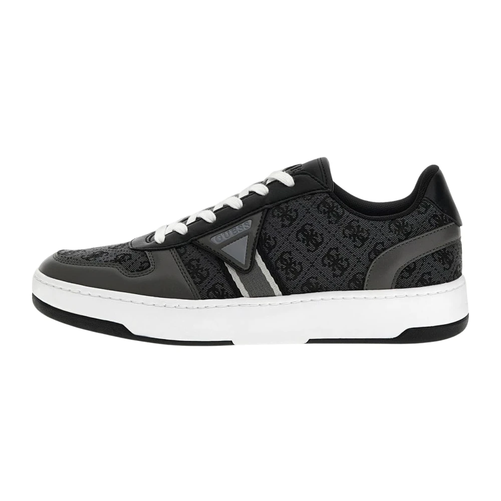 Guess Herr Svart Skor 42 Eu, Polyester, Elba Sneakers