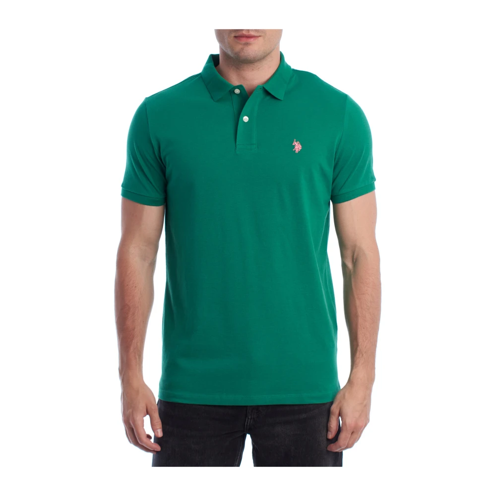 U.s. Polo Assn. Uomo Verde Polo A Maniche Corte