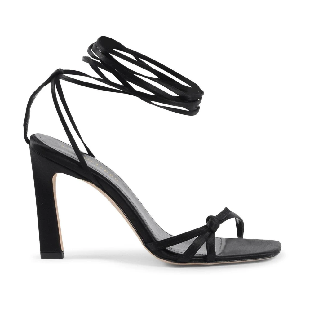 Dee Ocleppo Black High Heel Sandals, Female, 6 Uk, Satin Lace-Up Heels