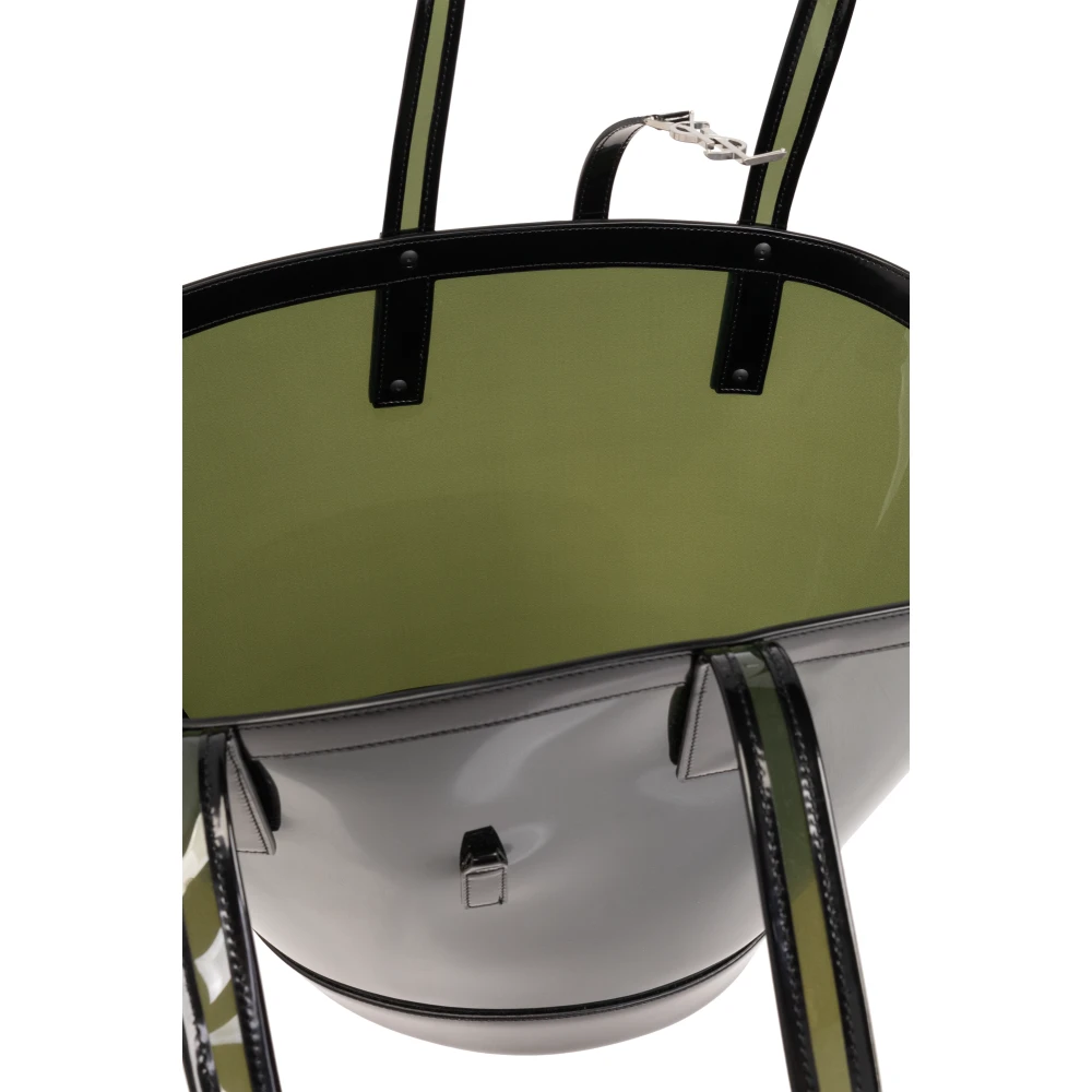 Saint Laurent Medium Shopper Tas Green Dames