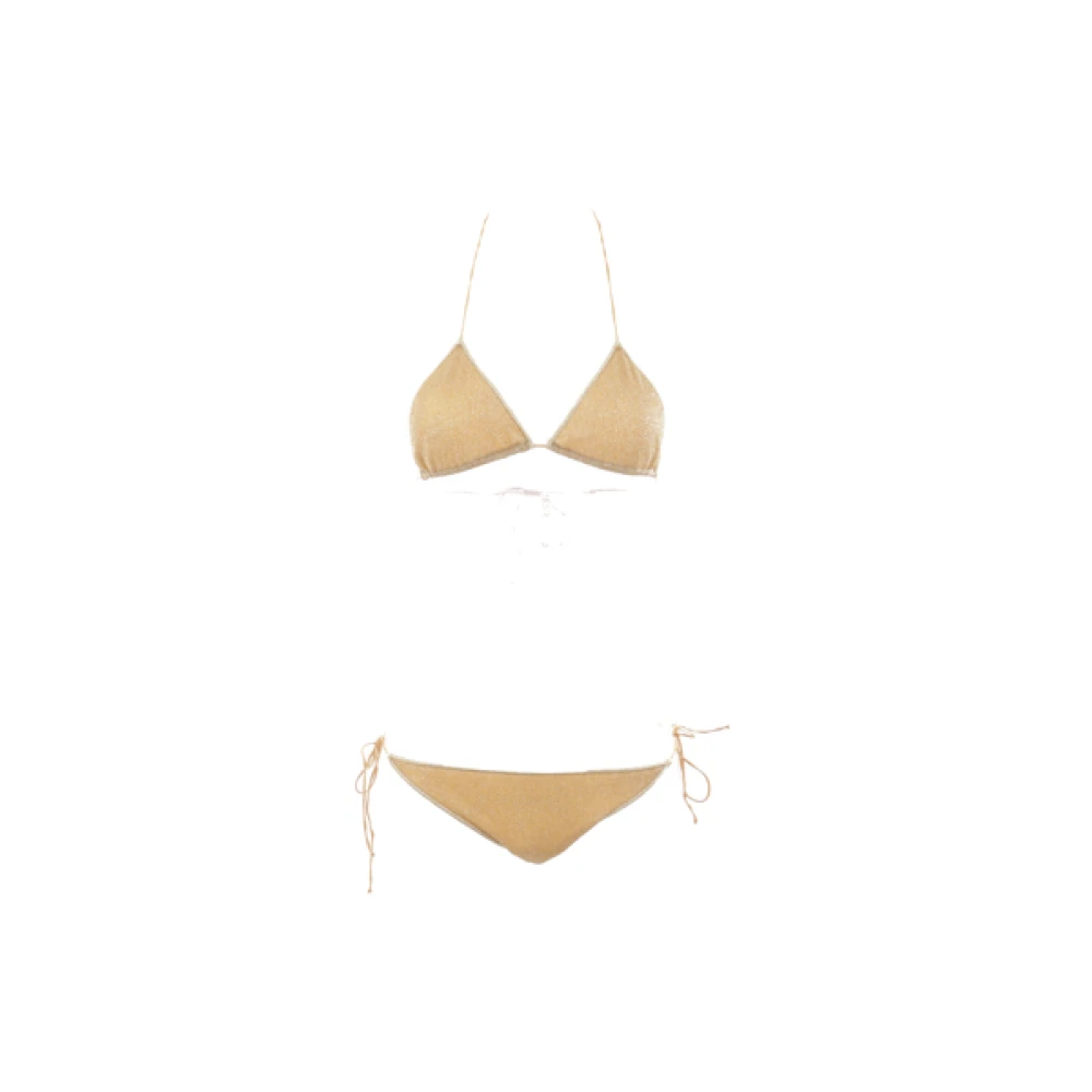 Oseree Gouden Lurex Driehoek Bikini Beige Dames