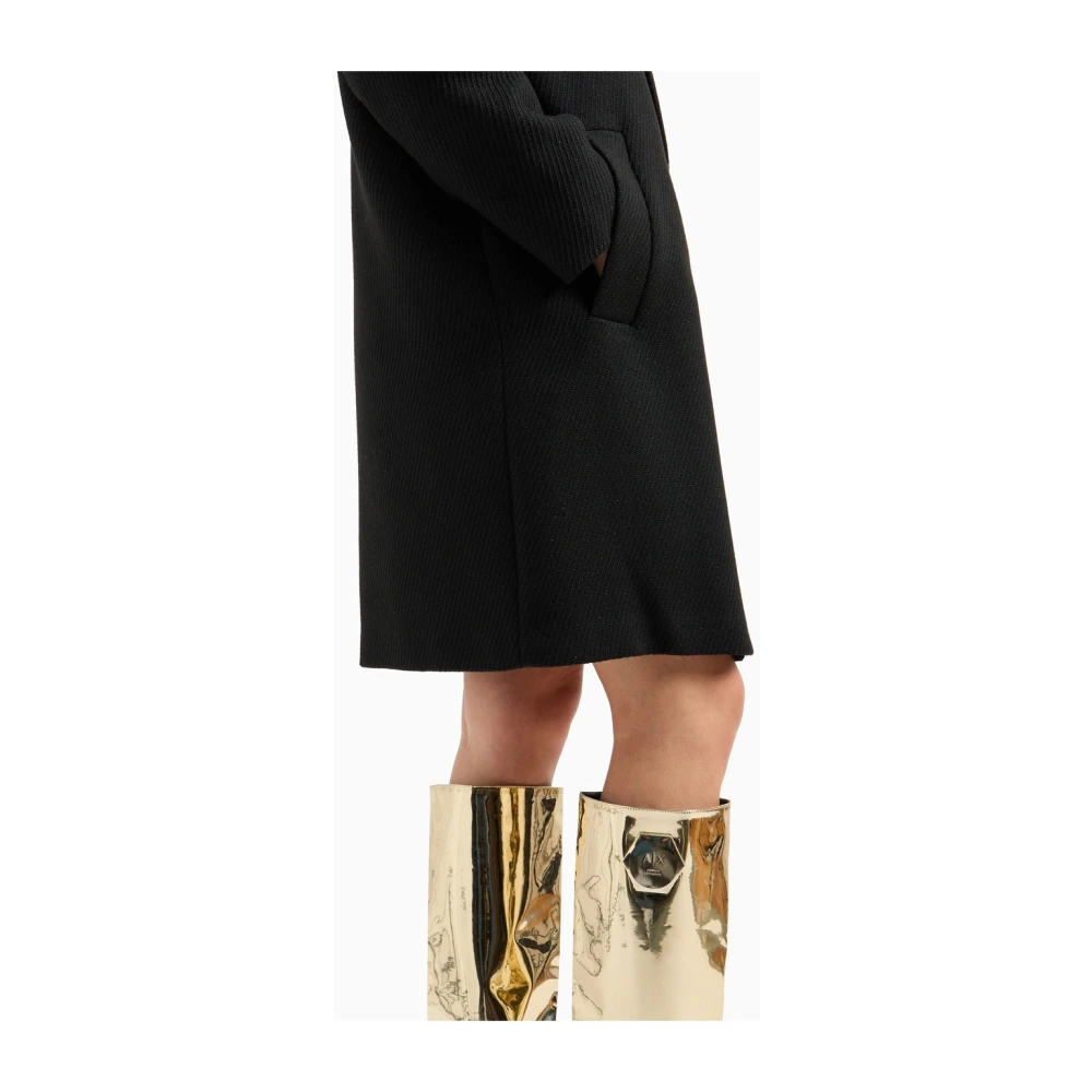 Emporio Armani Zwarte Oversize Caban Jas Black Dames