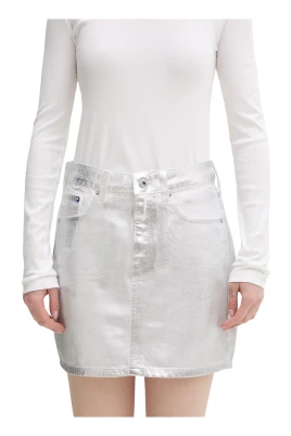 Metallic Jeans Skirt