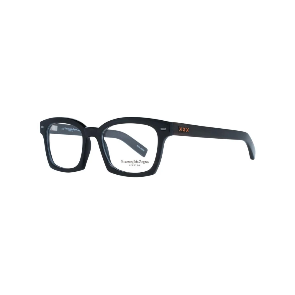 Ermenegildo Zegna Zwarte Trapezium Optische Monturen met Demo Lenzen Black Heren
