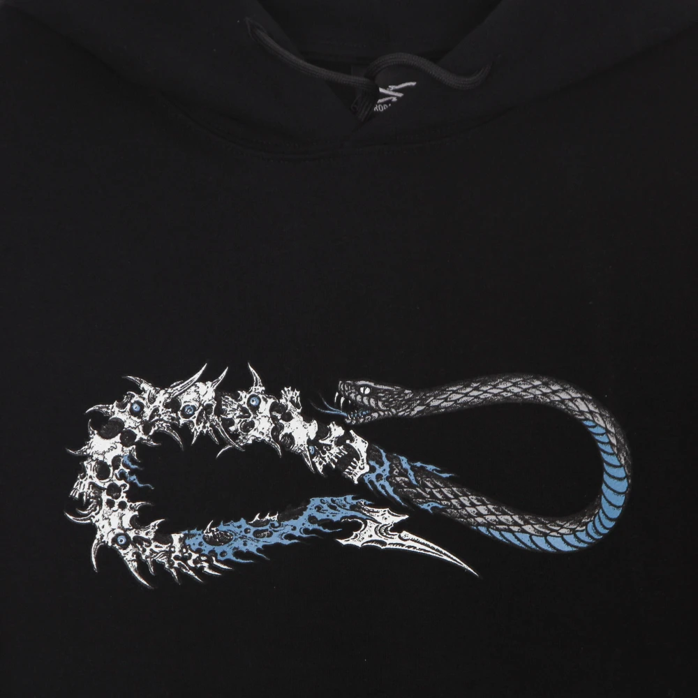 Propaganda Skullsnake Hoodie Lichtgewicht Lange Mouw Black Heren