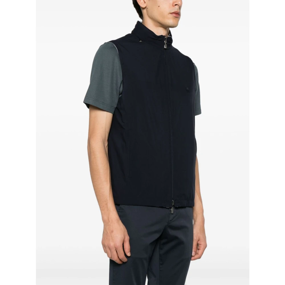 Corneliani Blauwe Gebreide Jas Blue Heren