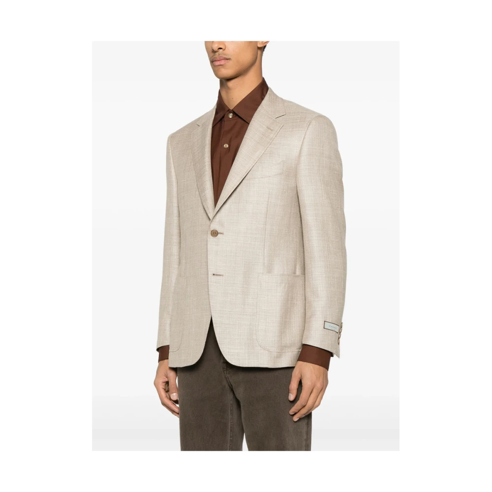 Canali Beige Knoopjas met Zakken Beige Heren