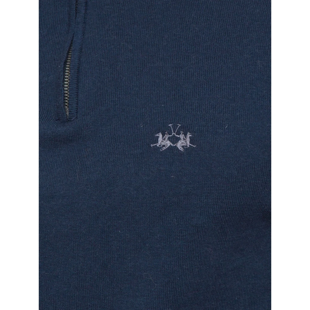 LA MARTINA Heren Tricot Half Zip Blauw Blue Heren